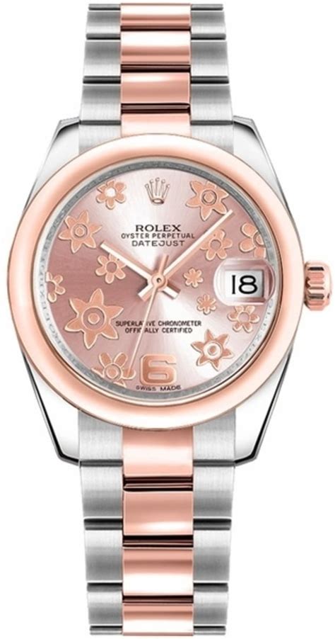 ladies rolex floral dial|women's Rolex with flowers.